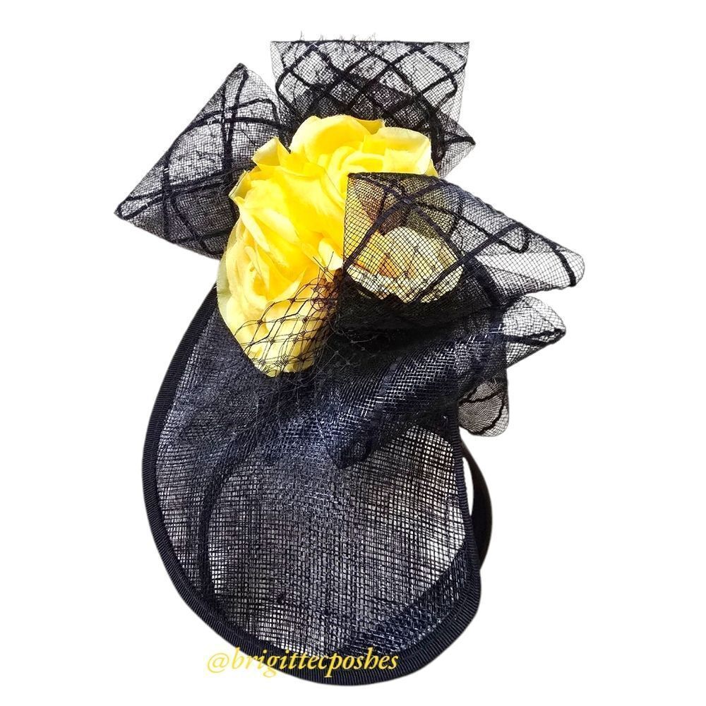 GIOVANNIO New York Black/Yellow Fascinator - Picture 8 of 12